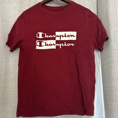 Champion T-Shirt Boys, Maroon, Short Sleeve, Crewneck, Cotton - Image 1 of 3