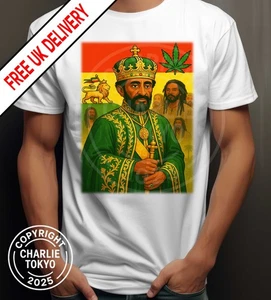 Camiseta Rastafari Haile Selassie Bob Marley Jah Rasta Rastafarian Roots Rock - Imagen 1 de 3
