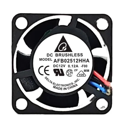 Delta AFB02512HHA F00 Cooling Fan DC12V 0.12A 2pin 2510 25x25x10mm Ball Bearing - Image 1 of 4
