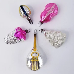 Vintage Mercury Glass Christmas Ornaments Fruit & Tree Shapes Handcrafted Decora - Picture 1 of 7
