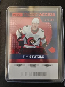 Tim Stutzle Debut Ticket Access Red / 199 ! 2020-21 Credentials - Picture 1 of 2