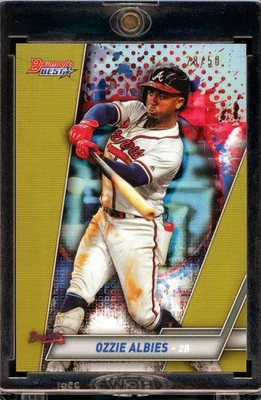 2019 Bowman's Best Ozzie Albies Braves Gold Refractor /50 Mag Case! - Image 1 of 2