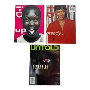 Lot of 3 Fashion Magazines - i-D and UNTOLD (RARE) - 1998 Alex Wek, Naomi Campbe - Picture 1 of 18