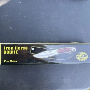 NEW Iron Horse Bowie knife Wood Handle and Sheath16-718BW - Picture 1 of 2