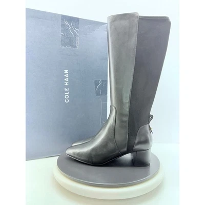 Botas hasta la rodilla Cole Haan GO TO BLOCK para mujer talla 9B de cuero con tacón ancho W29340 Foto 1 de 4