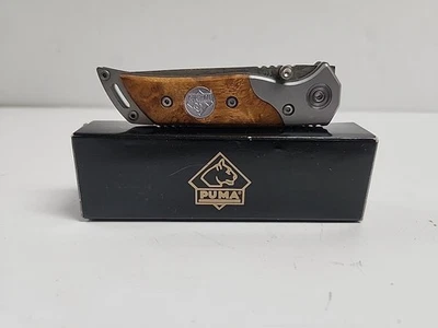 RARO Cuchillo Plegable de Colección PUMA TEC DAMASCUS Descontinuado Coleccionista Nuevo En Caja Foto 1 de 4
