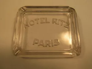 Piatto di lusso posacenere vintage Hotel Ritz Paris 5 stelle vetro trasparente piatto A1 - Foto 1 di 9