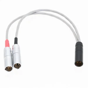 Mini-XLR 3-Pin TA3M to Dual 3Pin small-XLR TA3M 8" L2B2AT 1M2M Balanced Cable - Picture 1 of 5