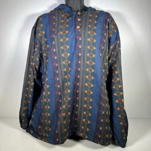 Vintage Seven Shores Made in Australia Pull Over hooded Jacket Mens XL navy Blue - Bild 1 von 6