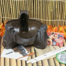 Trader Vic's Moai Triangle Tiki Bowl Shingle Stain Coaster Napkins Chopstick