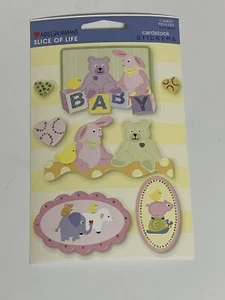 1 Pegatinas cartulina bebé niña señora Grossman conejito oso manta juguetes ducha - Imagen 1 de 2