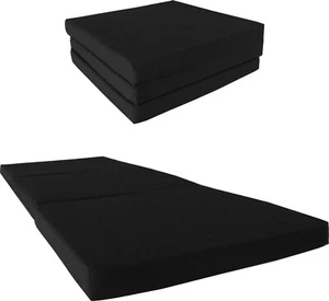 Trifold Foam Beds 3x27x75, Foam Density 1.8 lbs, Portable Folding Mats, Black - Picture 1 of 1