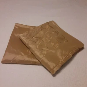 Gold Sateen Embroidered Pillow Shams x2 - Picture 1 of 6
