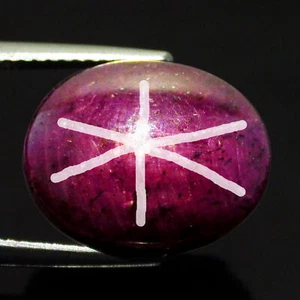 16,49 Ct Fantastico Ovale (14 x 10 mm) 100% Naturale Mozambico Stella Rossa Rubino Gemme - Foto 1 di 5