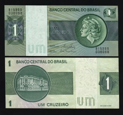 BRAZIL 1 CRUZEIRO P-191A 1980 x 100 Pcs Lot BUNDLE Pack LIBERTY CENTRAL BANKNOTE - Image 1 of 3