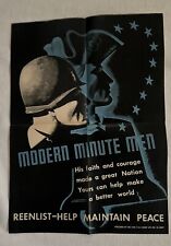 Vintage Original WWII era Enlistment Recruiting poster 