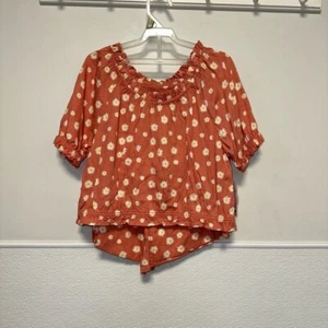 NUEVO Juego de 2 piezas para niñas Wonder Nation (14-16) más naranja quemado con flores boho - Imagen 1 de 9