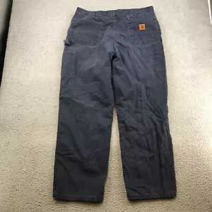 Carhartt Carpenter Pants 40x32 Blue Canvas Straight Leg Workwear 60502 - Picture 1 of 12