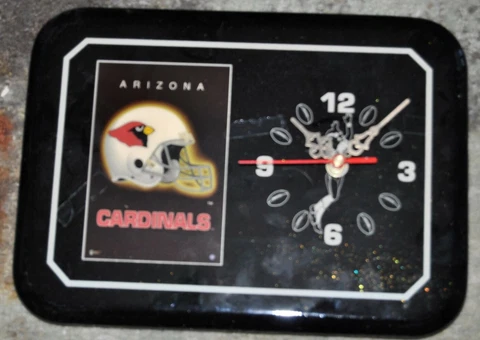 Arizona Cardinals Wall Clock 11.5" x 8.5" Battery Operated NOS Cover