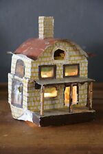 Vintage Cigar Box folk art house light Lamp home miniature train layout display