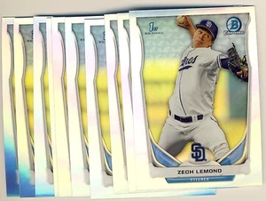 (26) 2014 Bowman Chrome Draft Refractor ZECH LEMOND Rookie LOTE Padres DP64 - Imagen 1 de 1