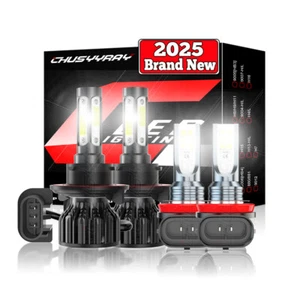 For Ford Flex 2009-2019 4pc 6000K LED Headlight Hi/Lo Beam + Fog Light Bulbs Kit - Picture 1 of 24