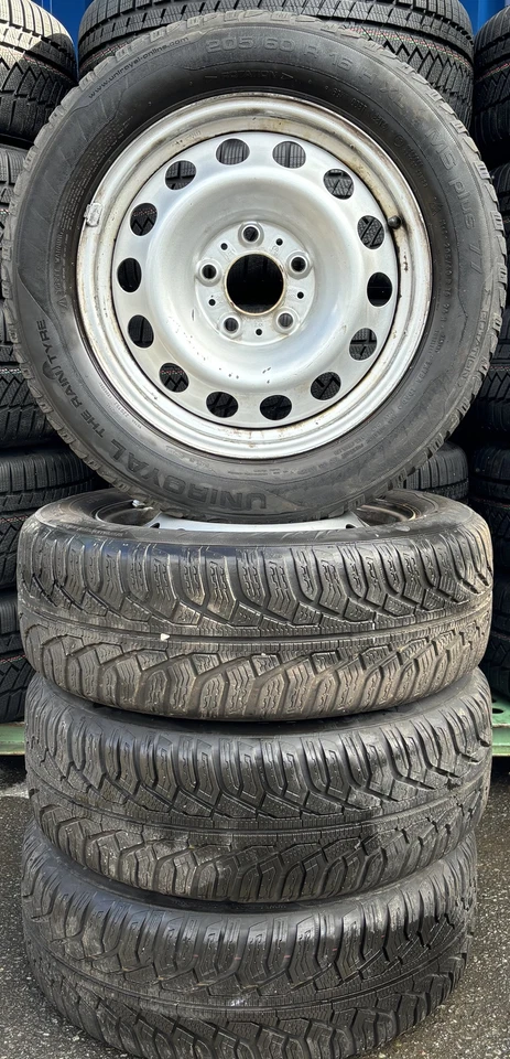 4 Orig VW Winterräder Stahl 205/60 R16 96H Touran KBA 43738 1618 - Bild 1 von 3