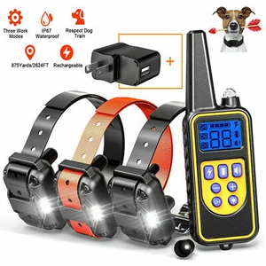 Collar eléctrico impermeable de entrenamiento para perros con control remoto recargable 875 yardas - Imagen 1 de 15