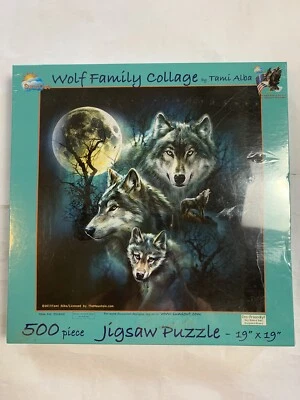 Puzzle SunsOut Wolf Family Collage 500 piezas rompecabezas de Tami Alba EE. UU. Foto 1 de 4