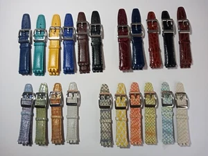 CINTURINO IN PELLE X SWATCH DIVERSI COLORI E STAMPE ATTACCO 17 MM. - Foto 1 di 22