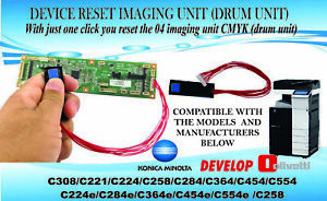 2 x Reset Device Drum Imaging Unit Reset Chip For Konica Minolta C224/C284.