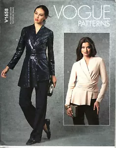 Vogue V1658 Misses Asymmetrical Top and Belt Size S to XL Uncut Sewing Pattern - Picture 1 of 2