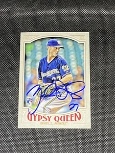 Zach Davies Milwaukee Brewers 2016 Topps Gypsy Queen signierte Autogrammkarte #298 ~ Echtheitszertifikat - Bild 1 von 3
