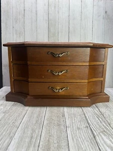 Joyero organizador de madera vintage de 3 cajones gabinete estuche de almacenamiento hecho en Japón - Imagen 1 de 11