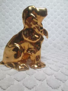 Vtg 1985 Rookwood 24K Gold Plated Paperweight Golden Cocker Spaniel 59 of 500 - Picture 1 of 6