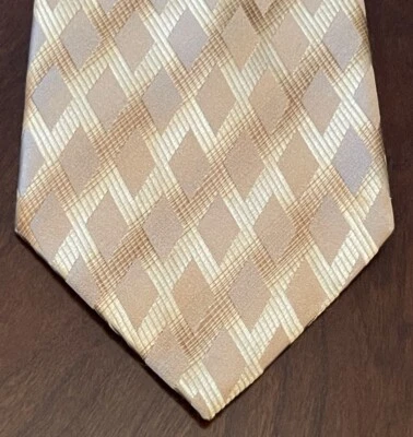 Alfani Gold Hand Made 100% Silk Men’s Neck Tie Made In China — 第 1/4 张图片