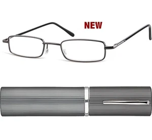 ayuda de lectura ligera para hombre y mujer gafas de lectura plata con estuche 1,0 - 3,5 nuevas - Imagen 1 de 3
