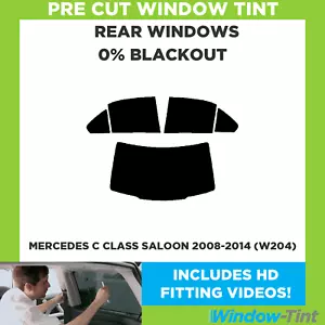 Película opaca 0 % tinte ventana precortada para Mercedes Clase C 4 puertas 08-14 (W204) - Imagen 1 de 10