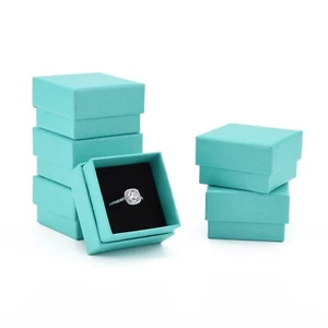 24PCS Cardboard Jewelry Ring Earring Set Boxes Square Turquoise 5x5x3.2cm - Picture 1 of 4