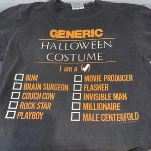 GENERIC HALLOWEEN COSTUME SINGLE STITCH VINTAGE T-SHIRT MENS M Funny 80s Oneita - Picture 1 of 3