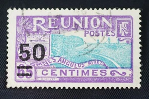 Overprinted Value Reunion Bay of Saint Denis 65 Centimes Postage Stamp - Picture 1 of 2