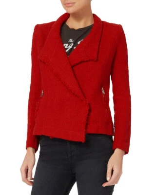 IRO Mira Red Tweed Fringe Lesage Blazer Jacket Size 34 (FR) - Image 1 of 4