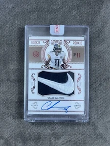 2020 National Treasures Chase Claypool Nike Swoosh /2 Patch Auto 2/2 Steelers - Picture 1 of 3