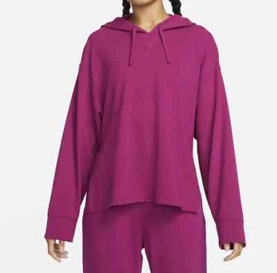 Nike Yoga Women's Dynamic Berry Dri-FIT Fleece Hoodie (DM7033-549) XS/S/M/L/XL - Image 1 of 4
