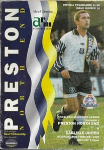 Preston North End v Carlisle United Division 3 Match Programme 1994-95 - Picture 1 of 1
