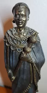 SEYMOURE MANN Gold Brown African Tribal Chief Male Figurine 16" Heavy Resin FAB! - Picture 1 of 14
