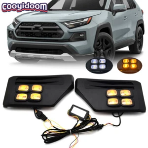 Pair Fog Lights 4-Eyes Bi-color LED Lamp For 2019-2024 Toyota Rav4 Adventure/TRD - Picture 1 of 21