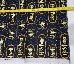 Harry Potter Camelot Fabric 30 x 41 Piece Diamond Black Background New - Picture 1 of 6