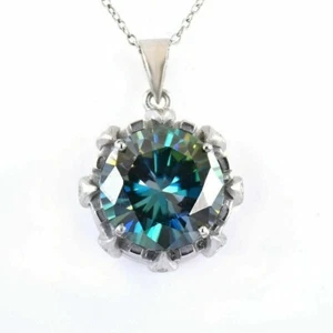 8 Ct Blue Treated Diamond Pendant Great Luster VVS1 Certified ! Unisex Jewelry - Picture 1 of 5