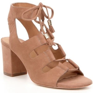 Antonio Melani Jessay cravatta alla caviglia con lacci davanti in nabuk marrone tacco a blocco donna taglia 8 - Foto 1 di 12